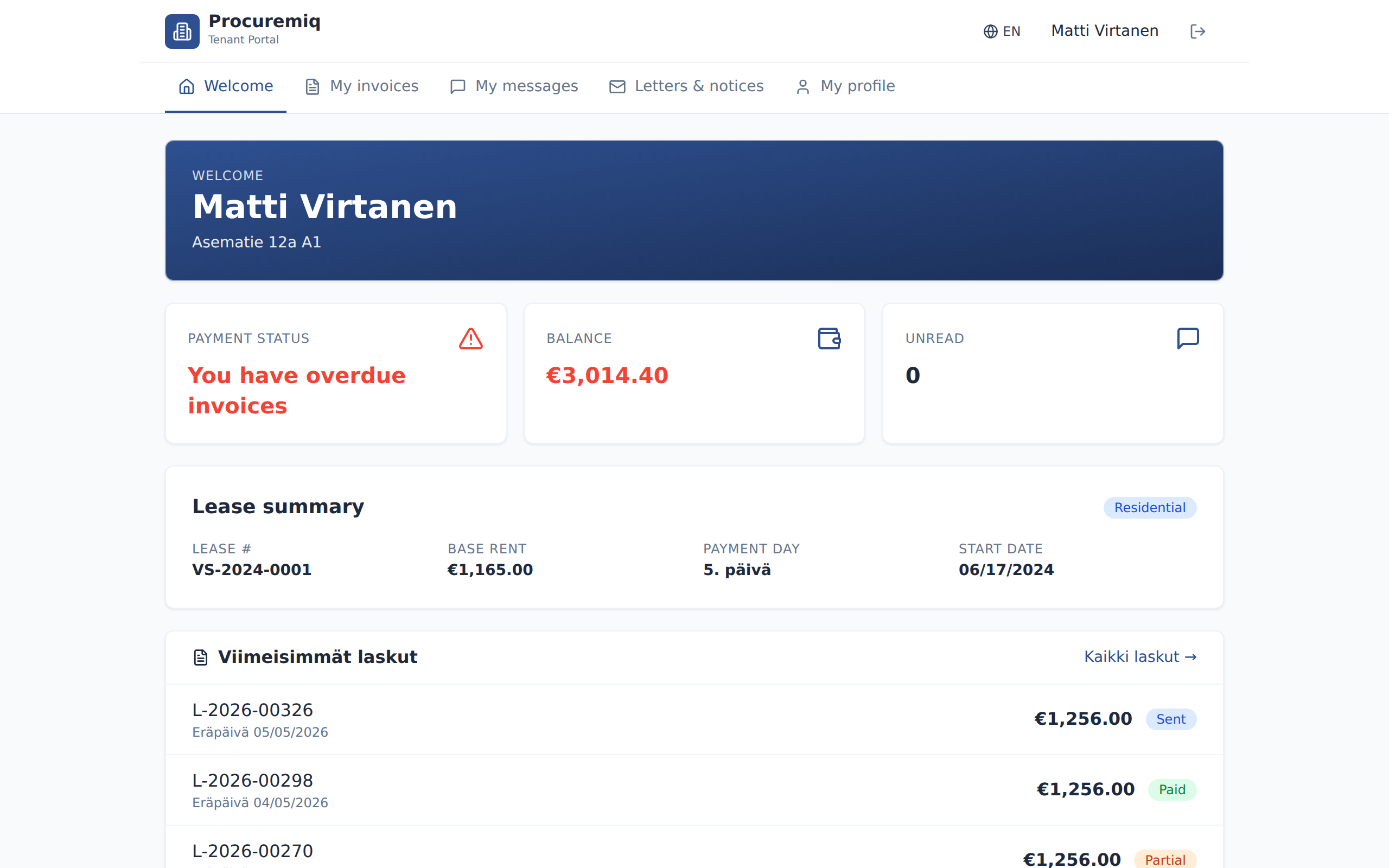 Tenant portal